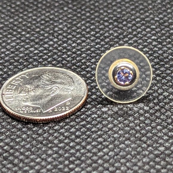 Tiny Tanzanite Earrings - Picture 2 of 3